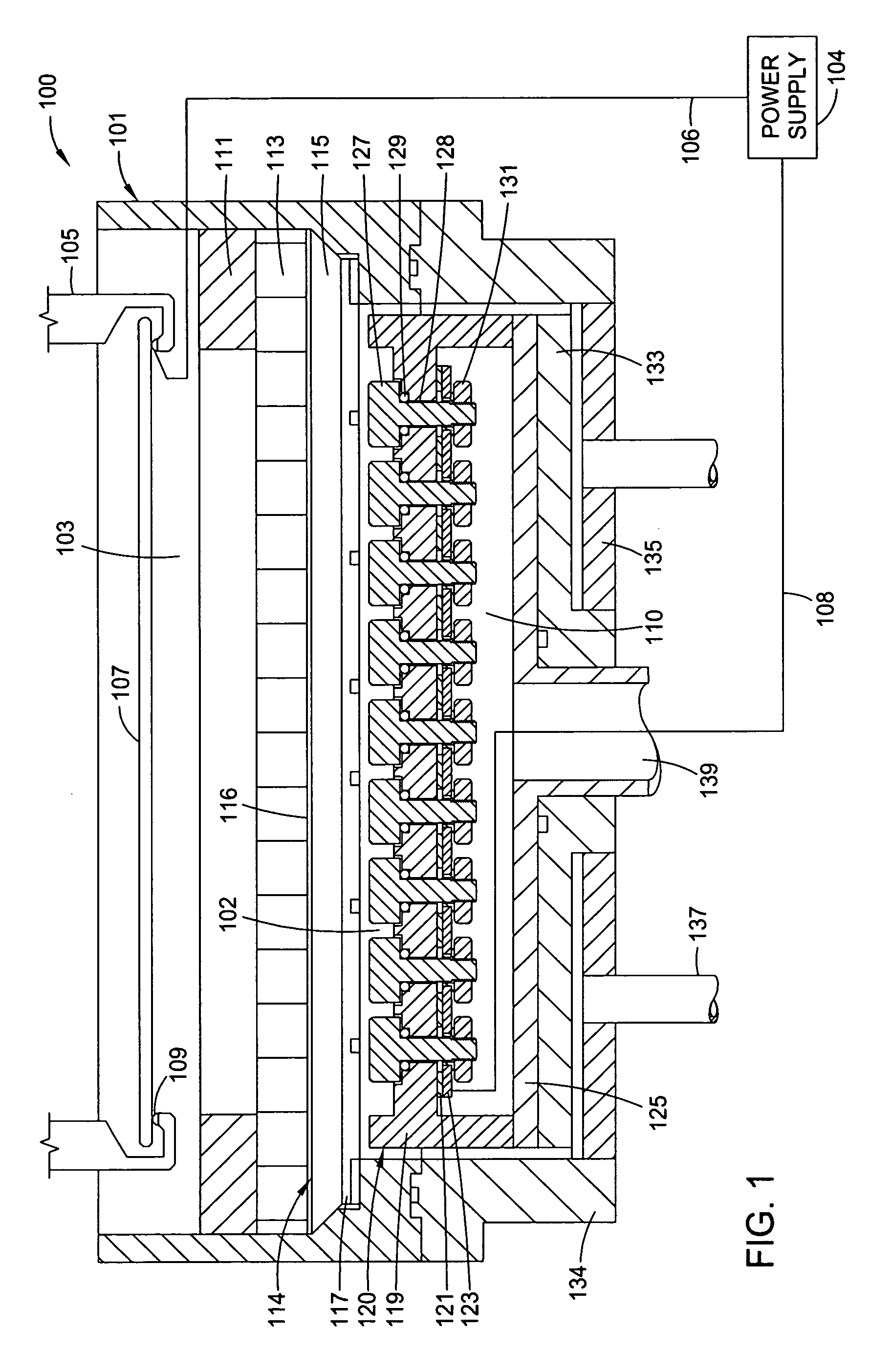 Electroplating apparatus based on an array of anodes