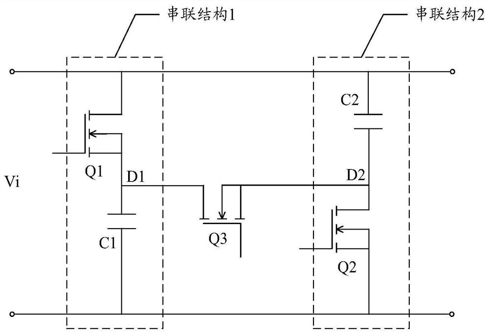 A capacitor series-parallel switching circuit and electronic system