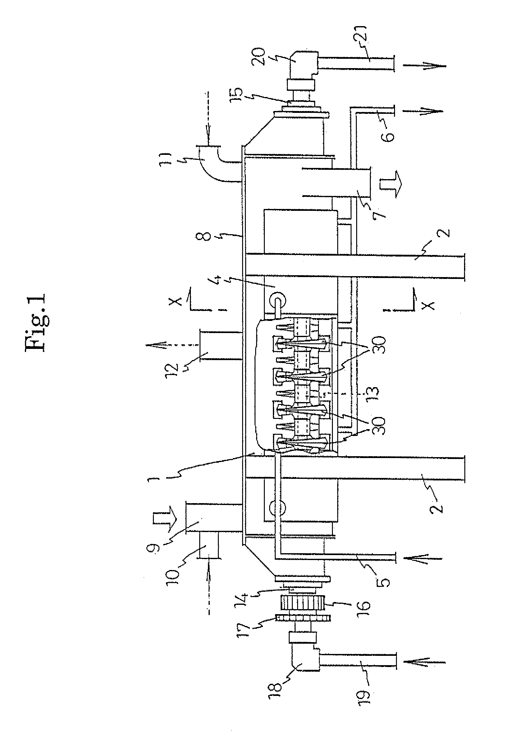 Heat exchange device for powder and granular material, and method for manufacturing the same