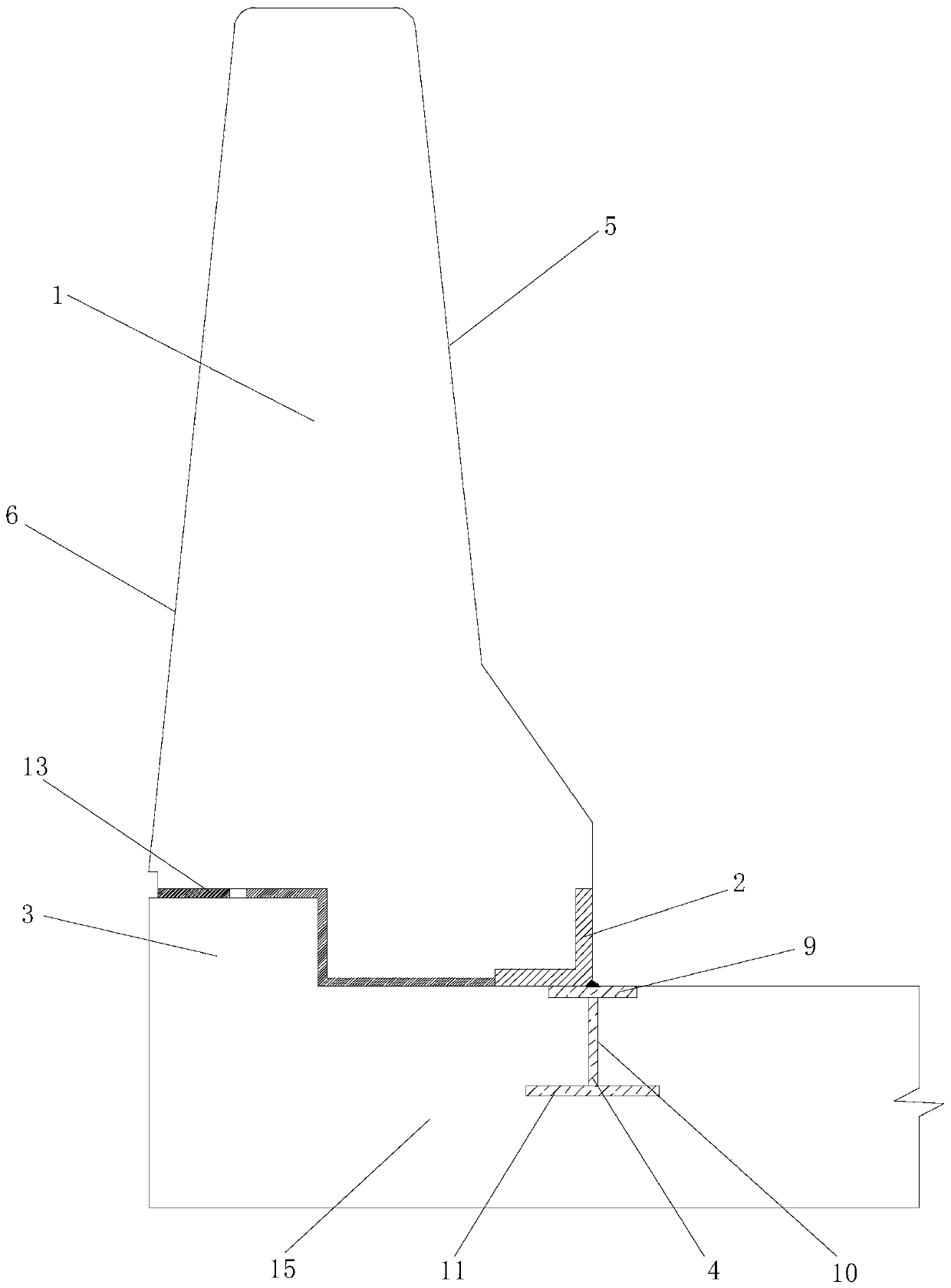 Connecting bridge prefabricated reinforced concrete side anti-collision guardrail