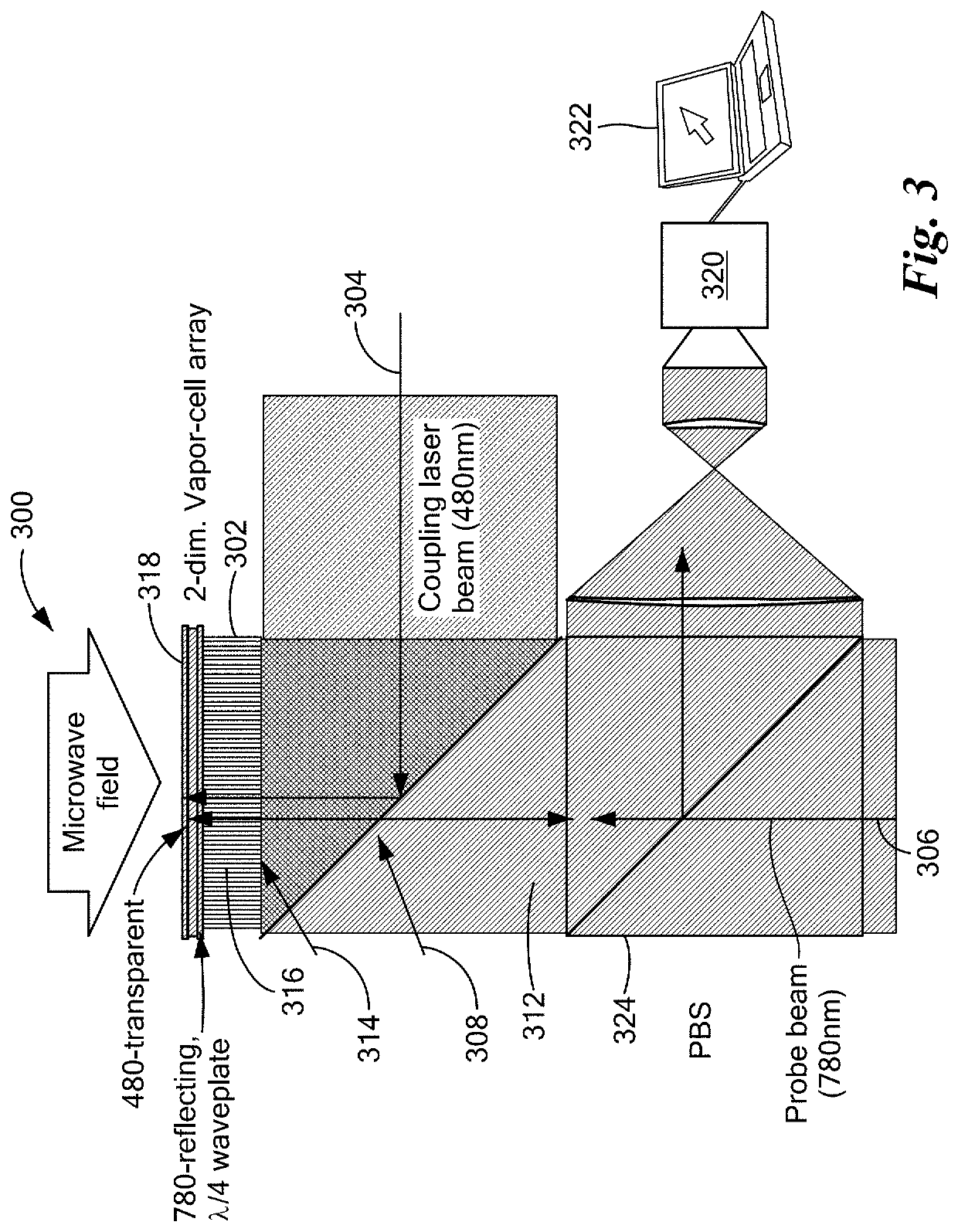 Atom-based electromagnetic field sensing element and measurement system