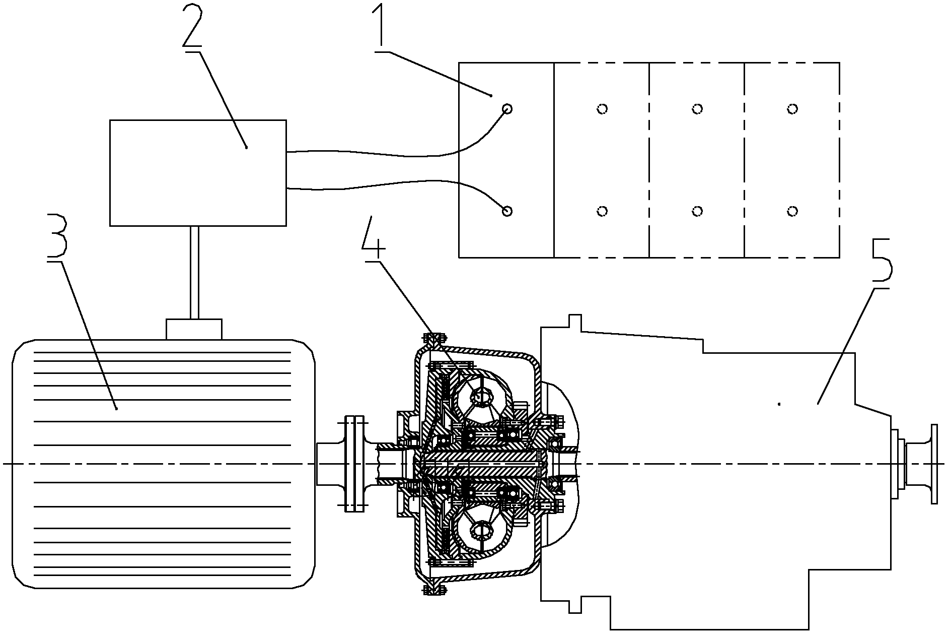 Hydraulic mechanical drive device for electric vehicle