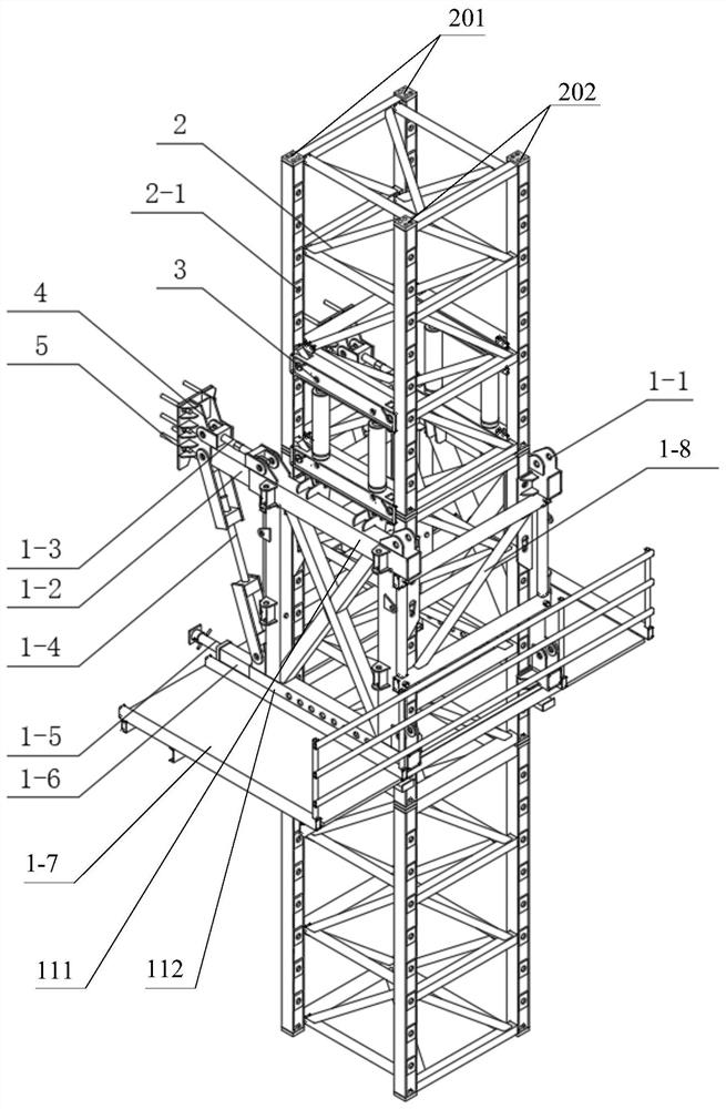 Heavy-load self-climbing construction device and climbing method thereof