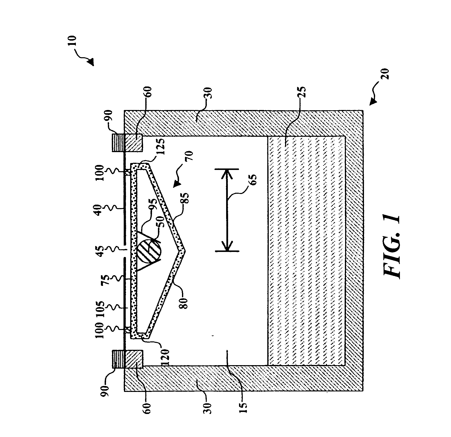 Vaporization source with baffle