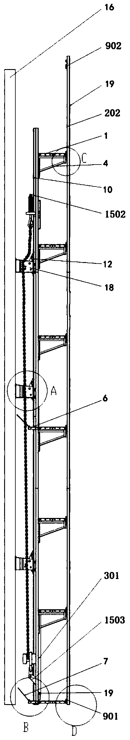 Attached type lifting scaffold made of aluminum alloy