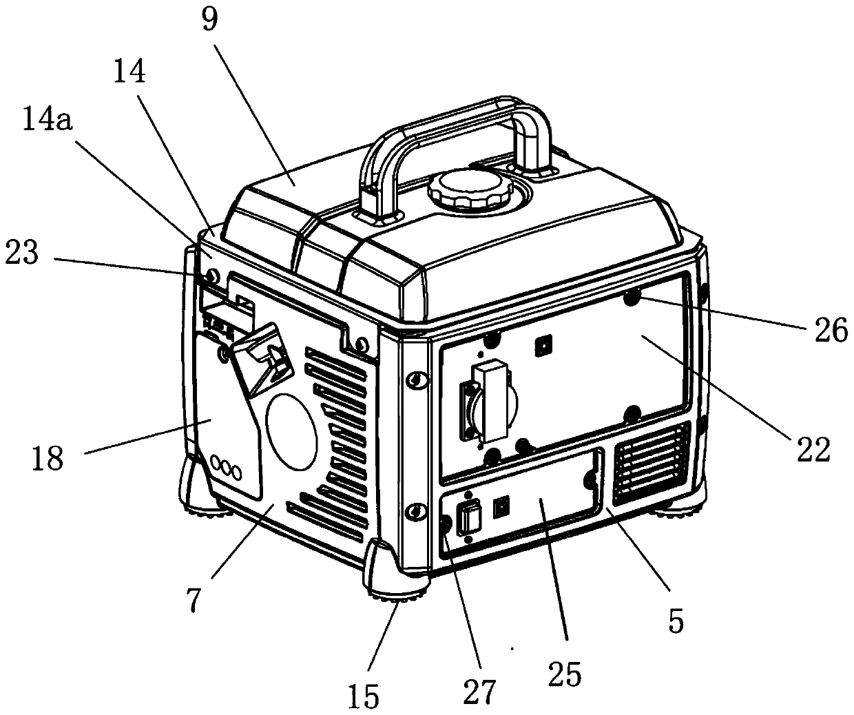 Portable inversion gasoline generator set