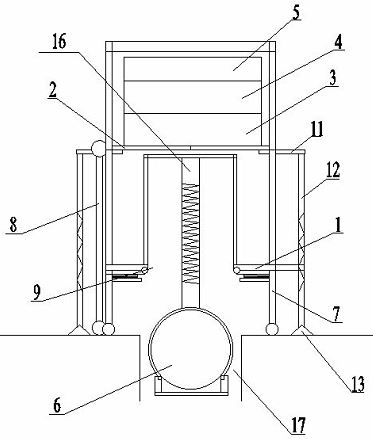 Intelligent hogging moment tensioning device for bottom die