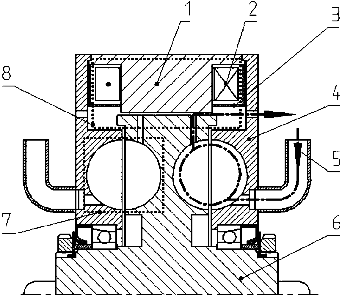 Integrated structure liquid-electric composite brake aircraft carrier interceptor and intercepting system