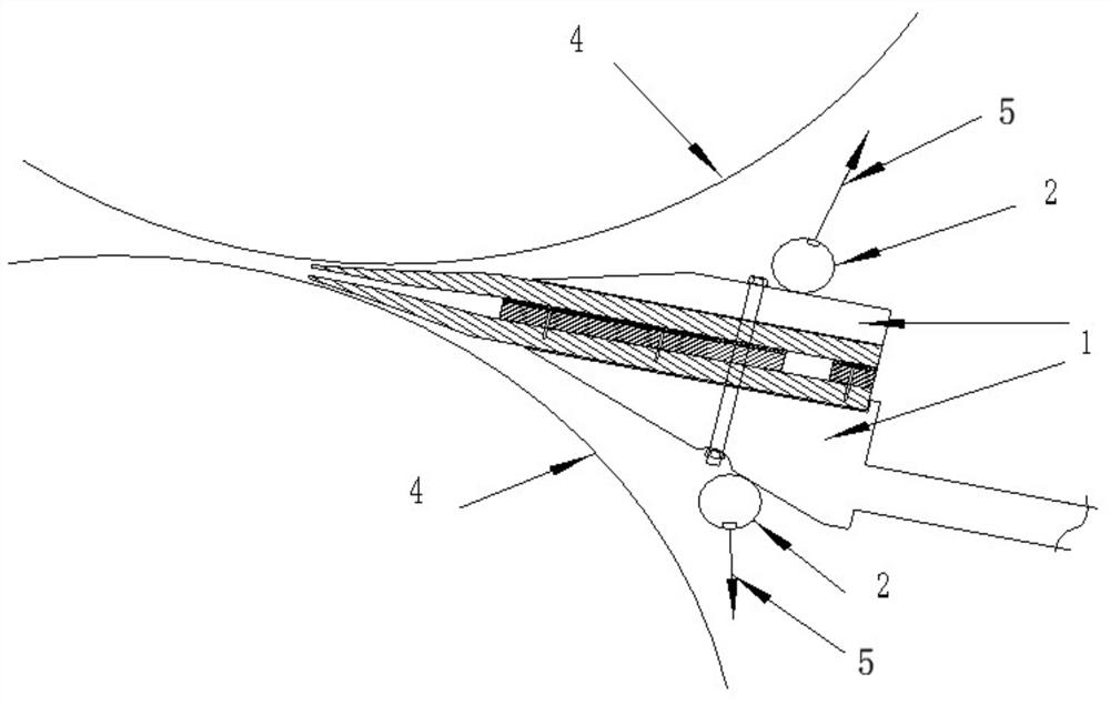 A method for preventing carbon black accumulated at the edge of casting rolls from falling off and pressing into the casting plate