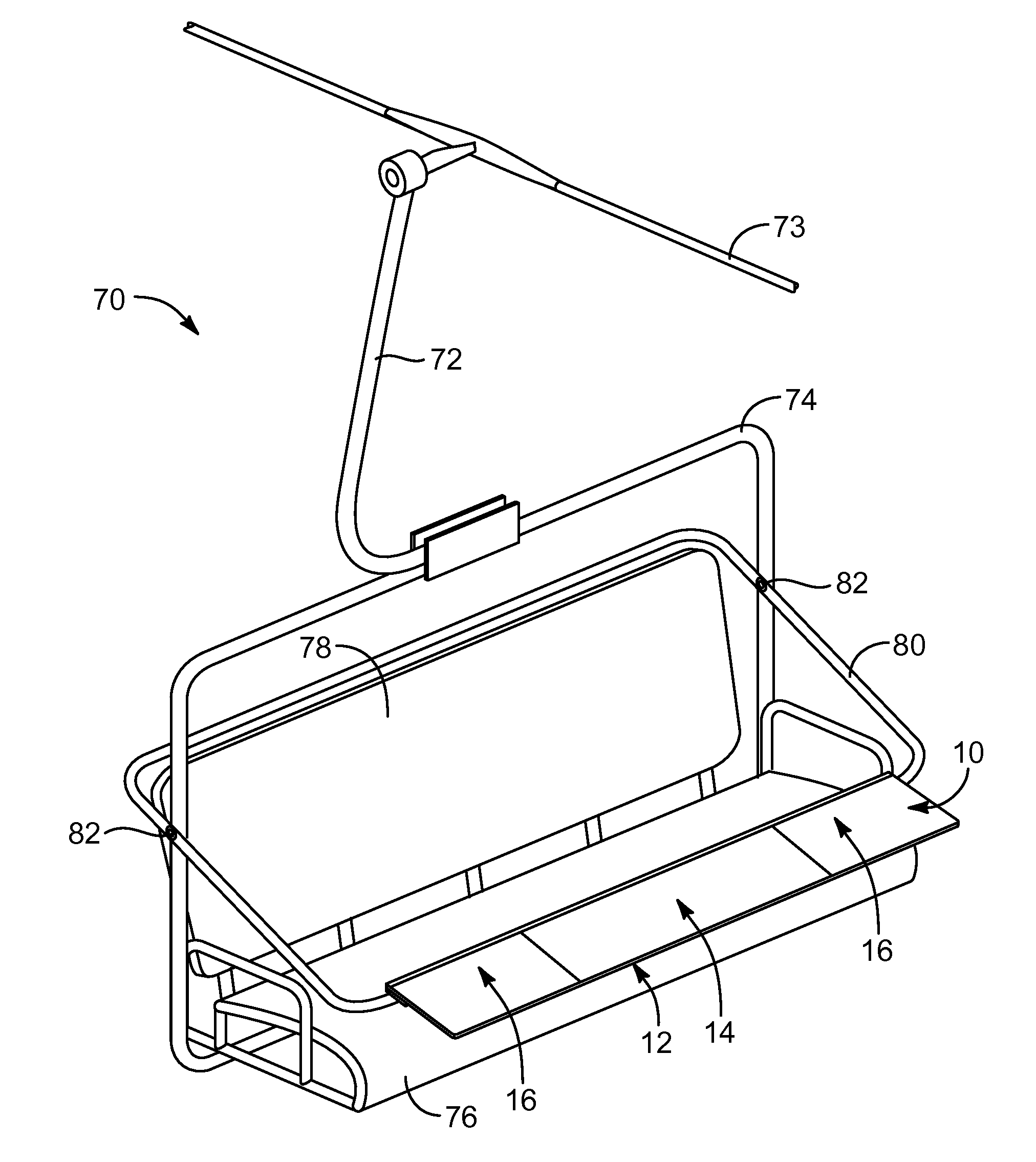 Ski-chair-lift display apparatus and method