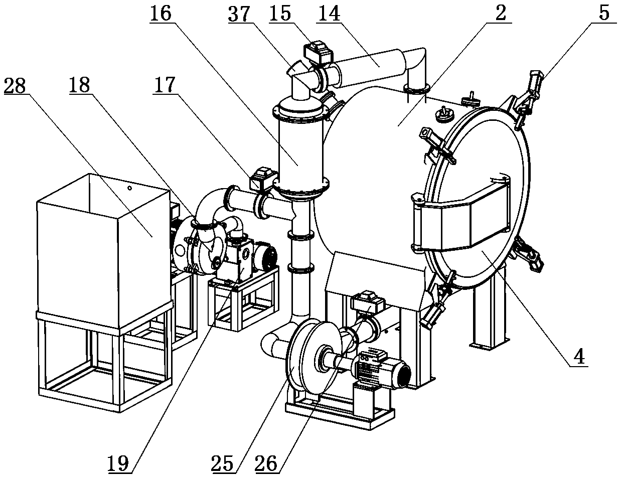 High temperature electric heating furnace for furnace body replacement and rapid material cooling