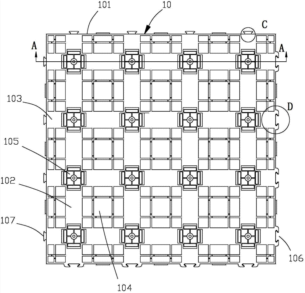 Lower floor board of system without screws