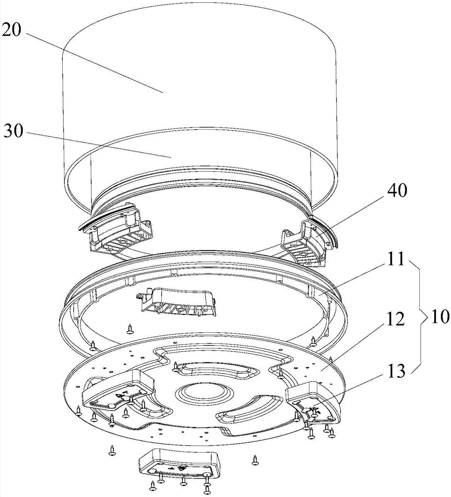 Base mechanism, shell assembly and water heater