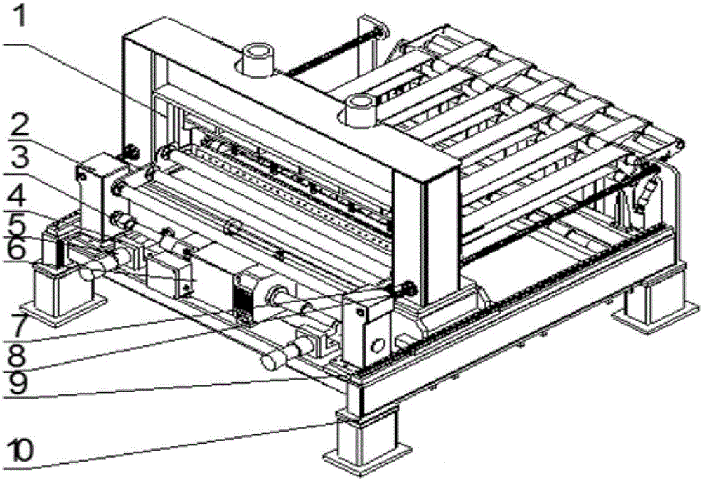 Tracking plate shearing machine for transverse plate shearing