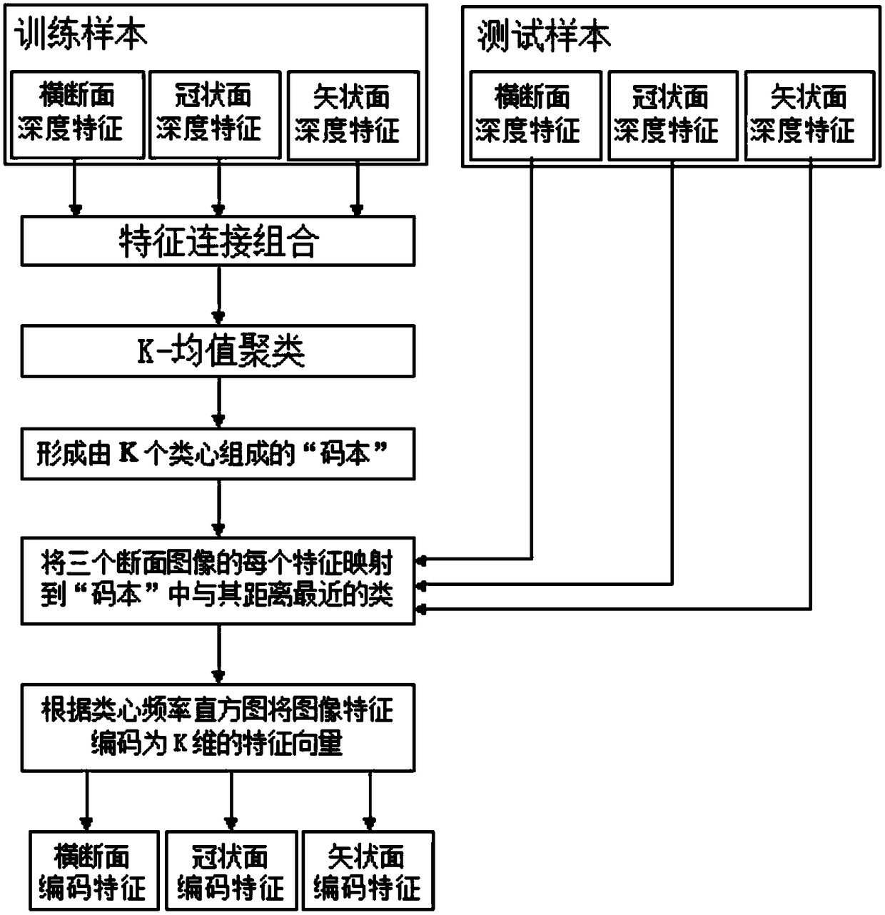 Depth feature bag-based classification method