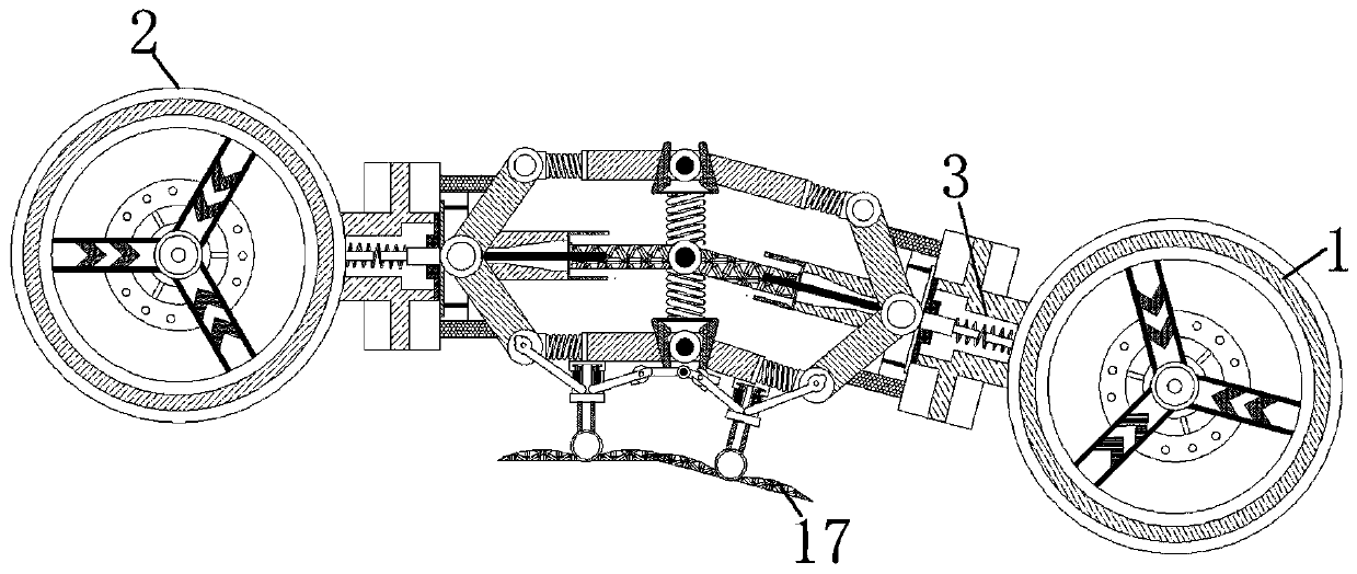 Baby carriage capable of automatically braking on abrupt downslope based on height difference of front and rear wheels