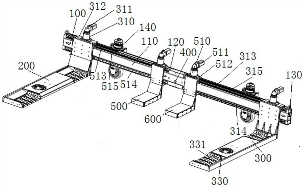 Control system of outer forklift parking robot with blocking arms and method