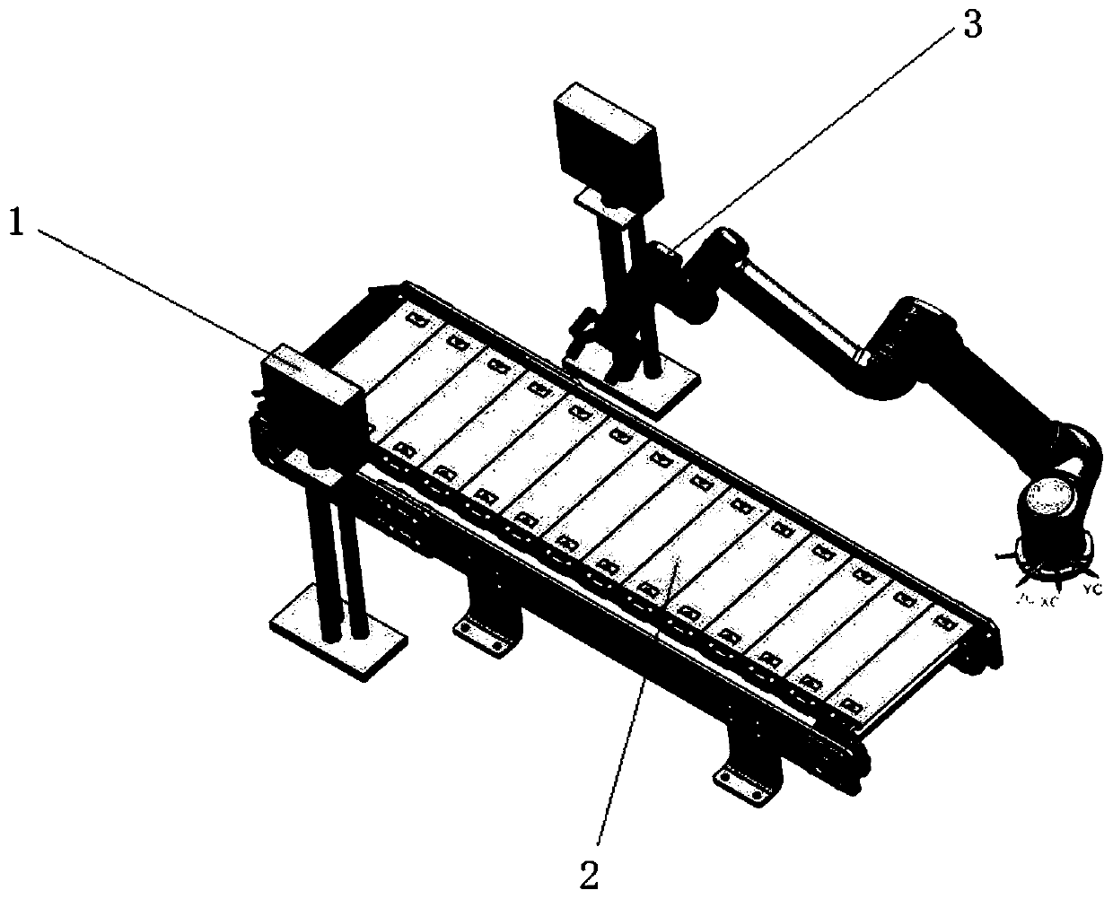 Grabbing type flexible sorting method based on RFID space positioning technology