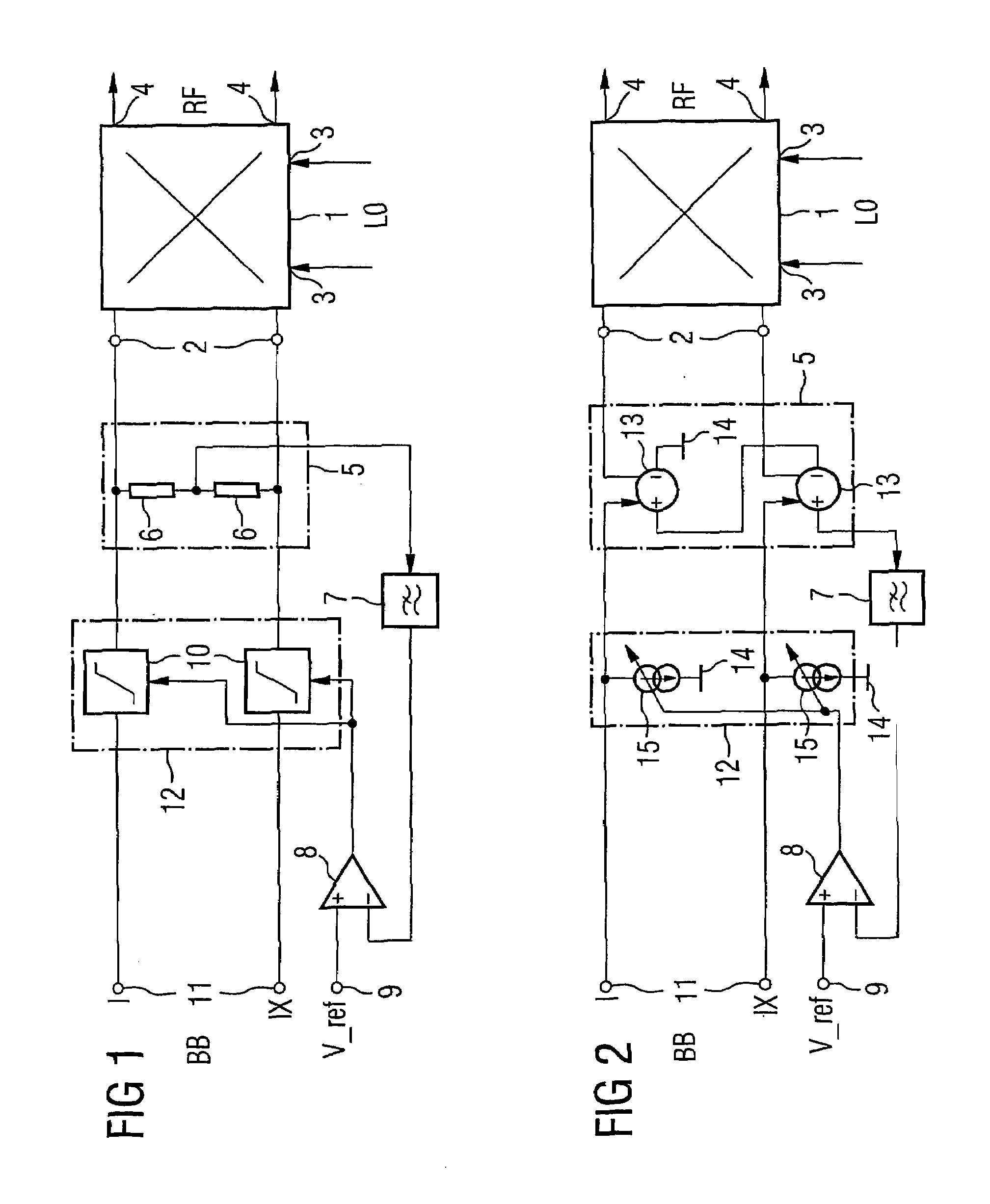 Circuit arrangement for regulating a DC signal component and mobile radio transmitter