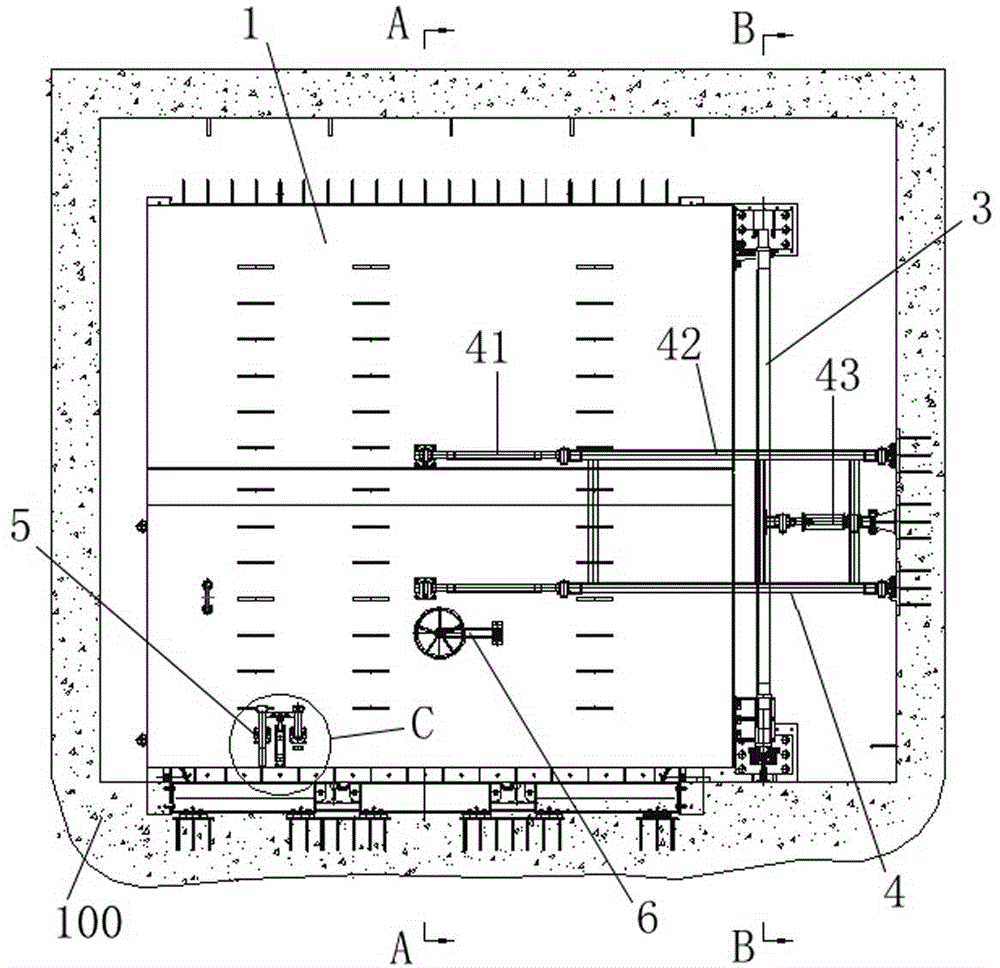 Hydraulic flat opening vertical rotating type protection sealing flood gate