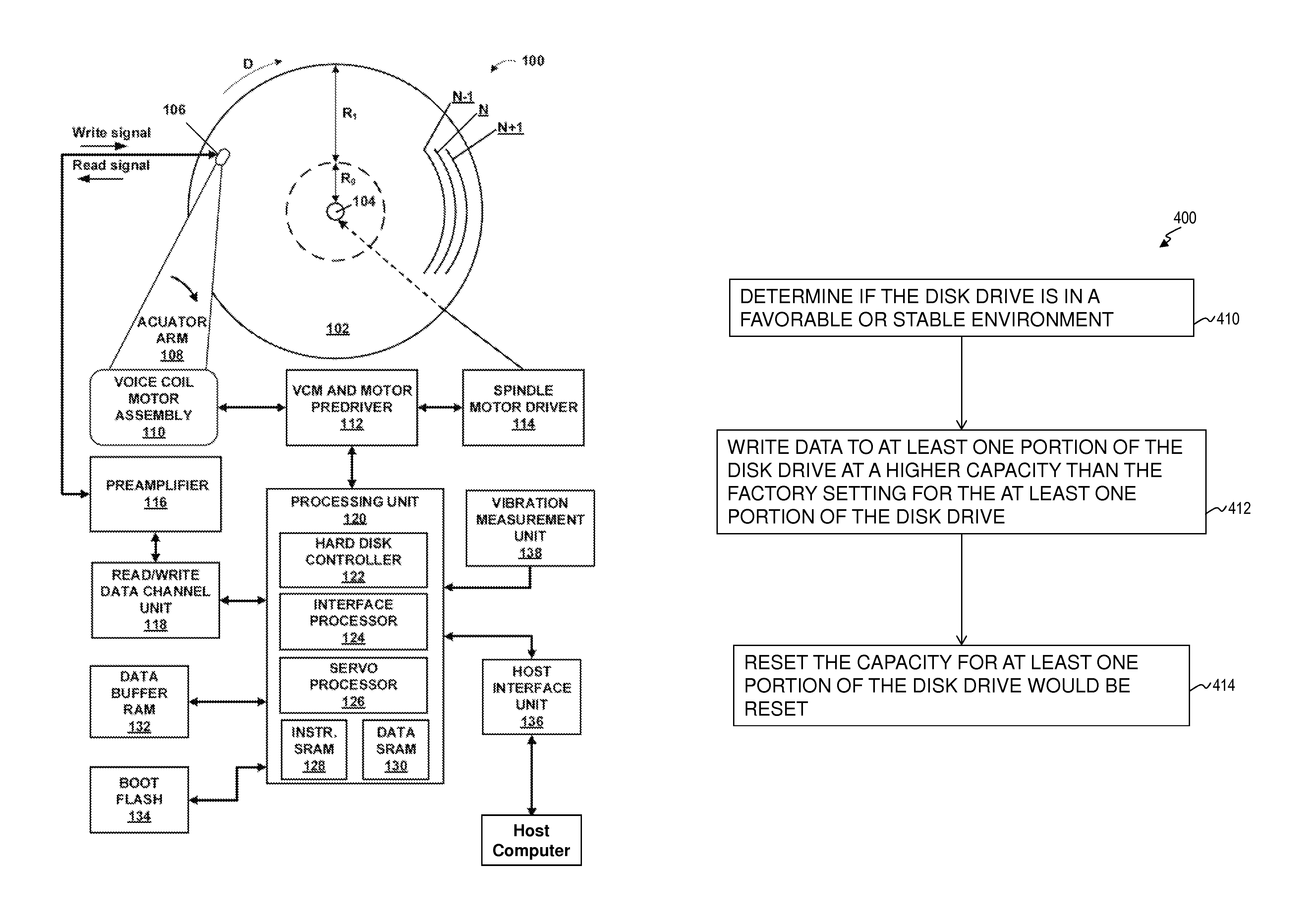 Dynamic variable capacity hard disk drive