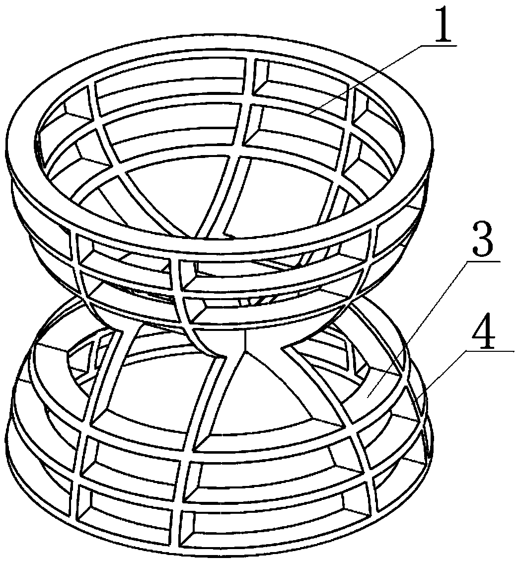 Double-hemisphere ring softening material layer filler