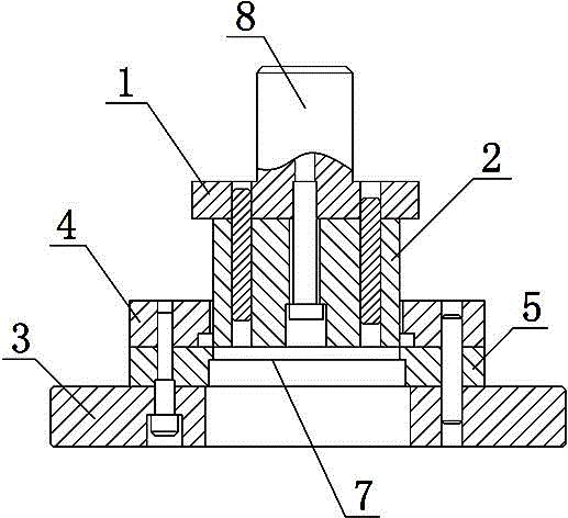 Undirected fixed-discharging type blanking die