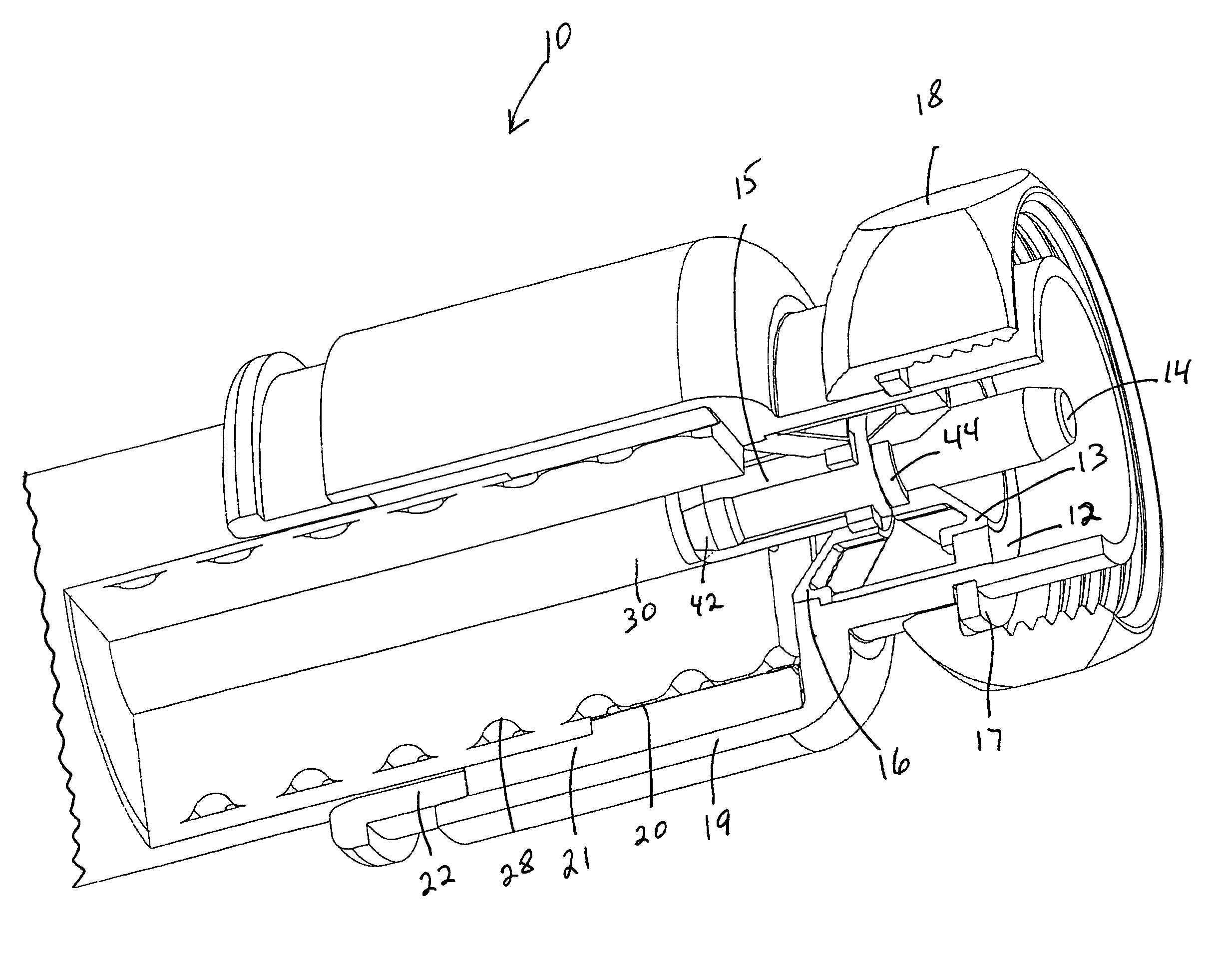 Cable connector expanding contact