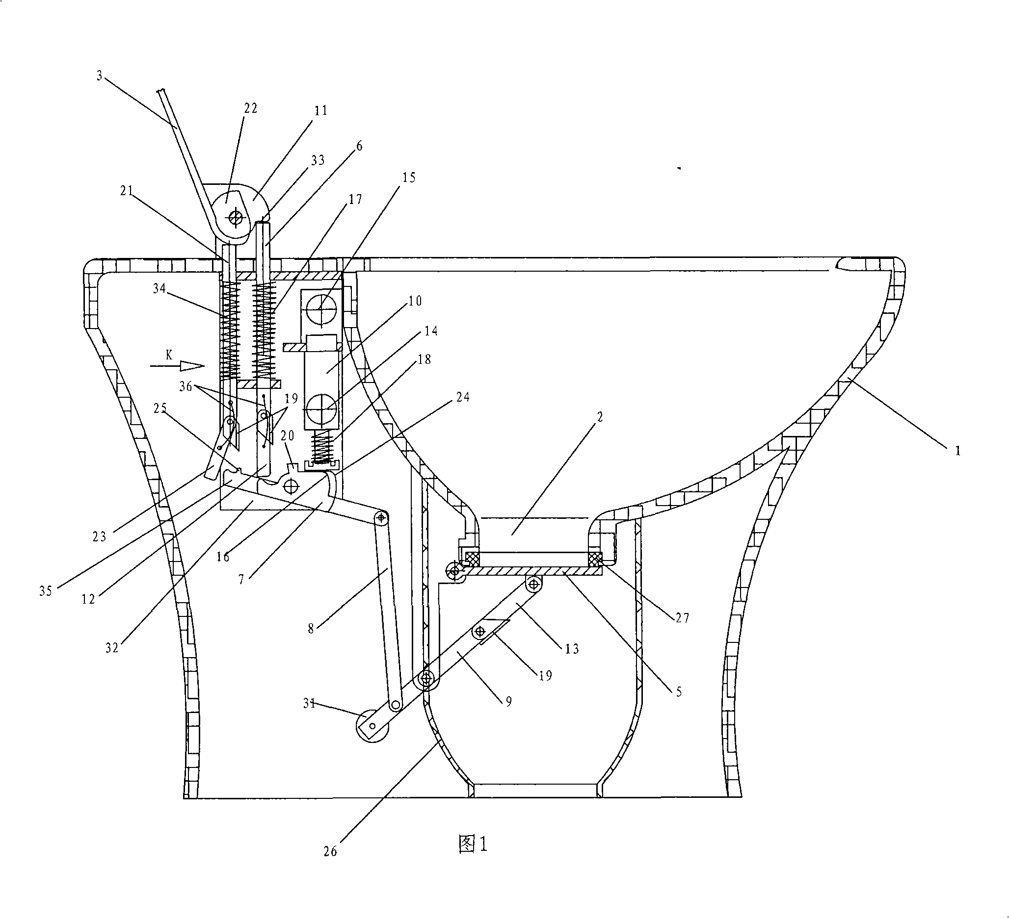 Automatic flushing water-saving closet