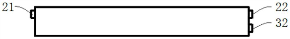 Single-side pole long battery and electric energy storage device