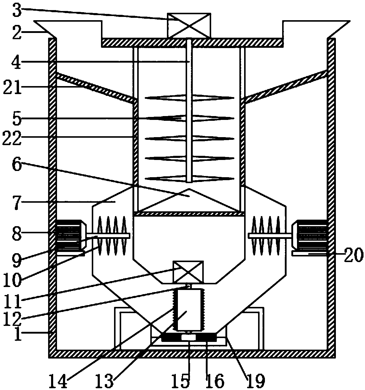 Crushing and mixing device for biological medicine raw materials