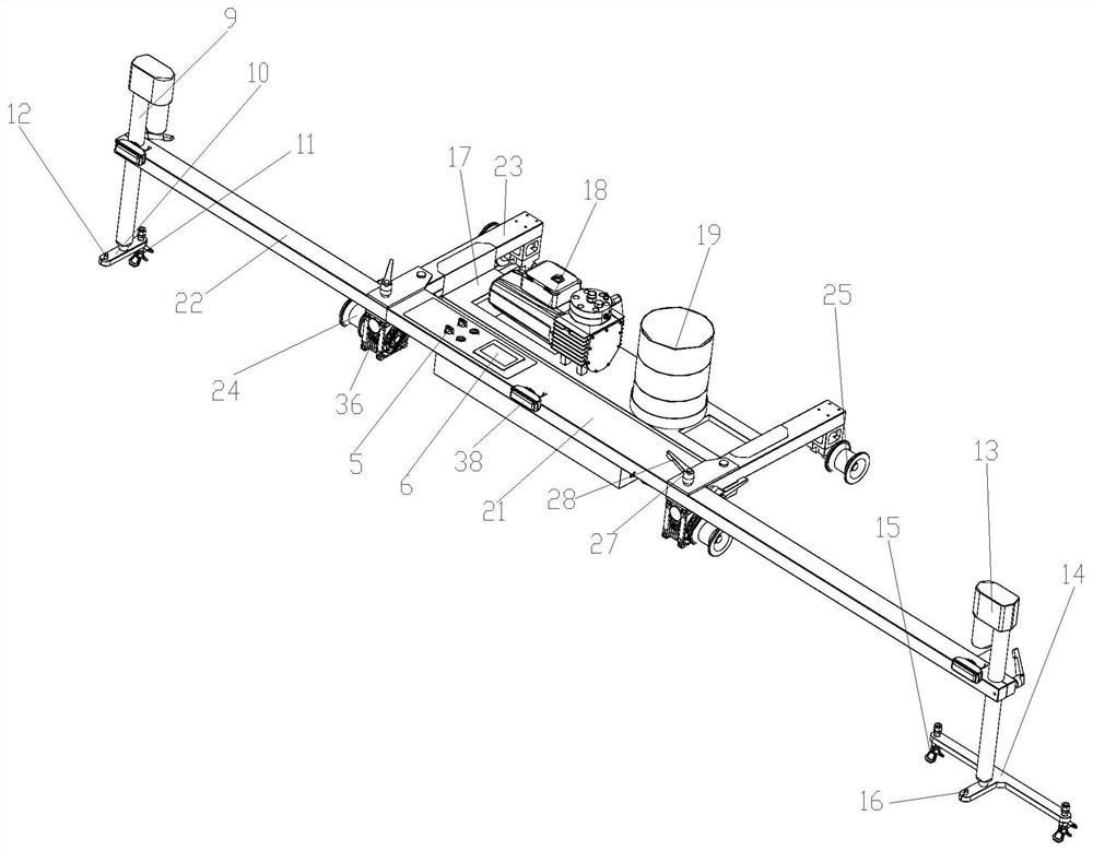 A bridge deck waterproof material spraying machine and spraying method