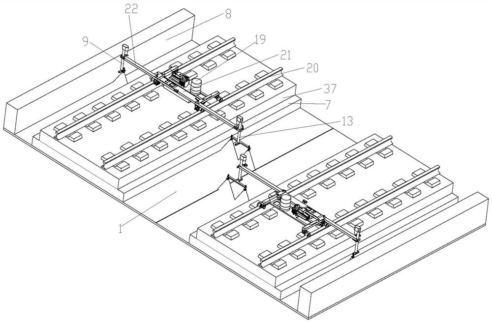 A bridge deck waterproof material spraying machine and spraying method