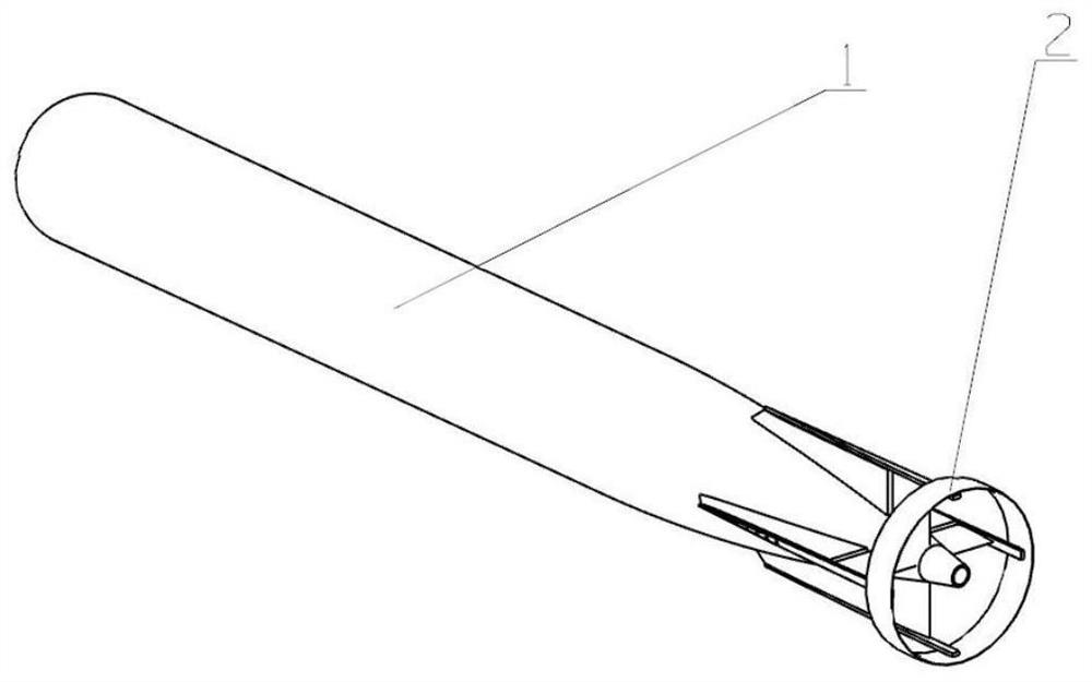 revolver type AUV (Autonomous Underwater Vehicle) rear-mounted stabilizing ring stability augmentation device