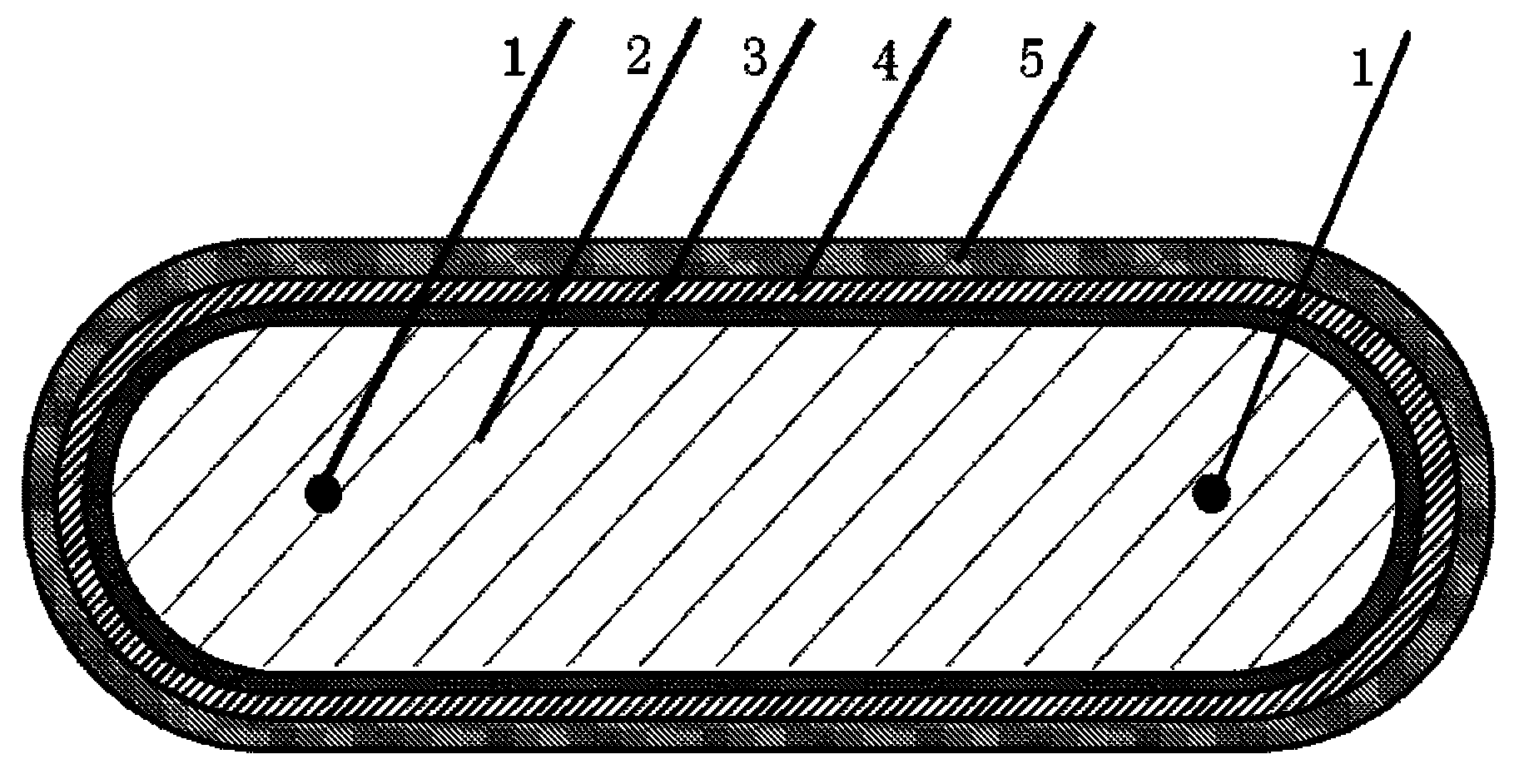 Self temperature limiting heat tracing strip of PTC (positive temperature coefficient) high polymer conductive composite material and preparation method thereof