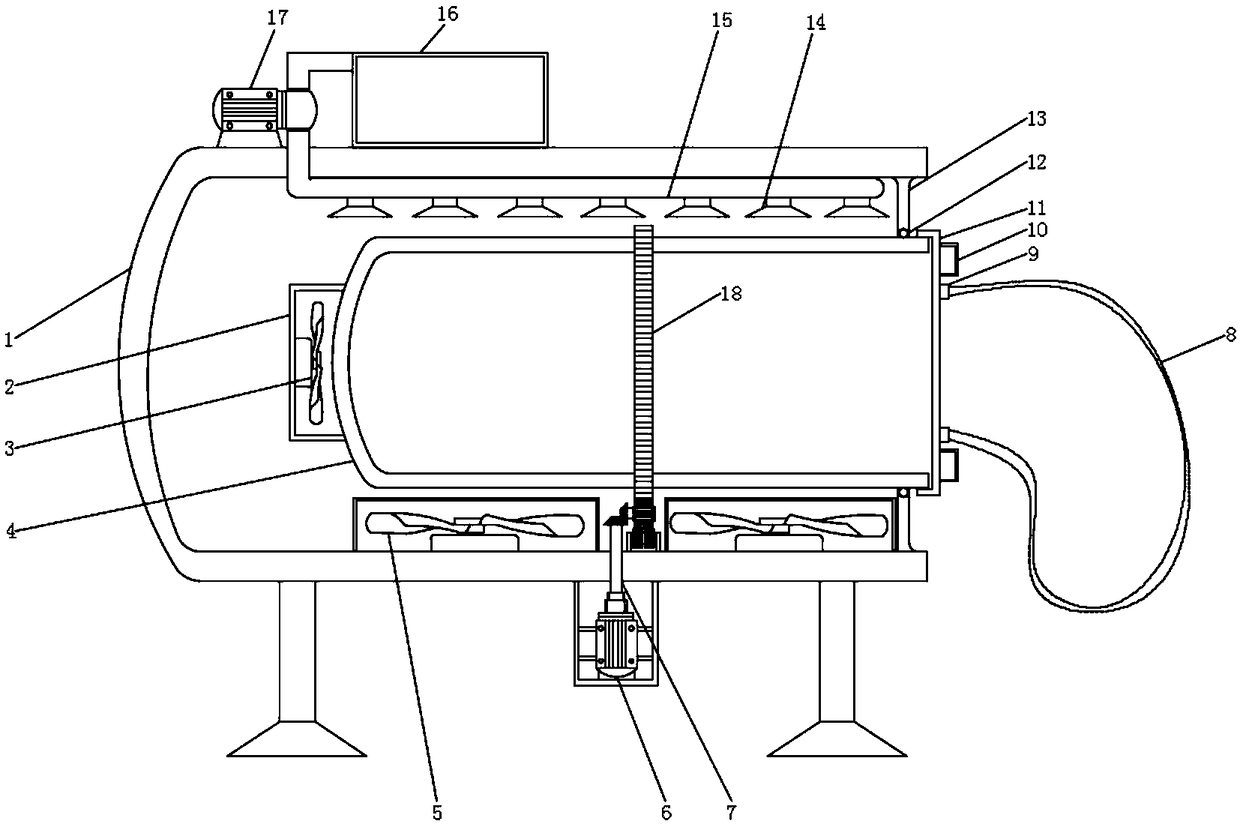 Down feather dust removing device