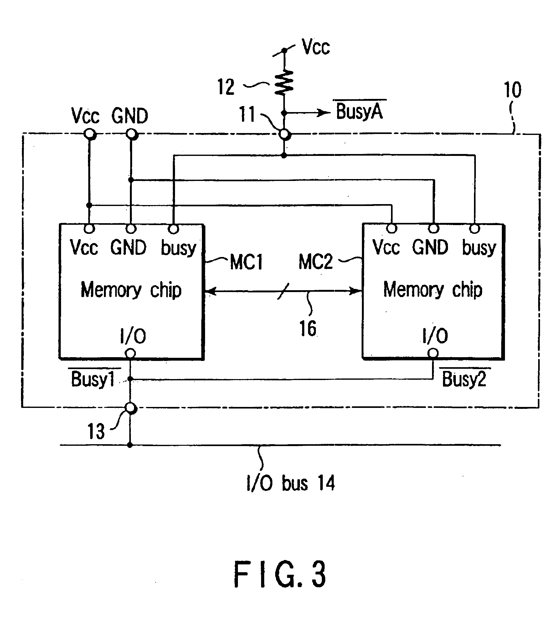 Semiconductor memory device having a plurality of chips and capability of outputting a busy signal