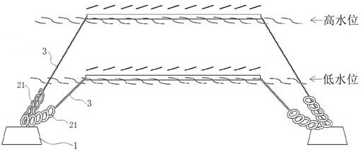 Anchoring device and anchoring method for overwater photovoltaic array