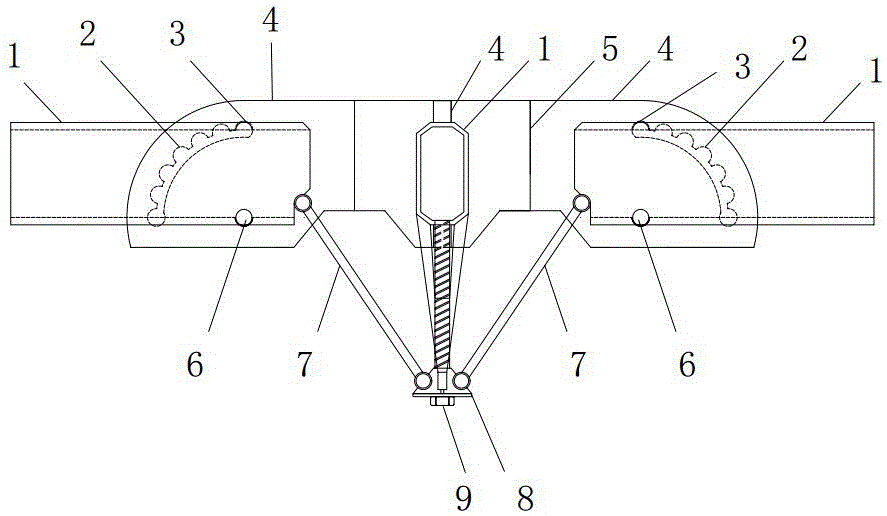 Angle-adjustable steel structural connecting piece