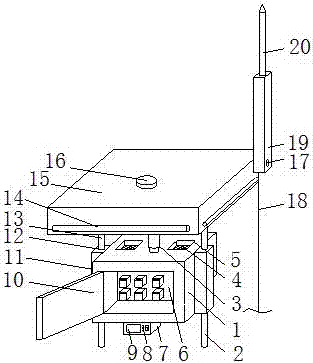 Elevated power distribution cabinet having rain shelter