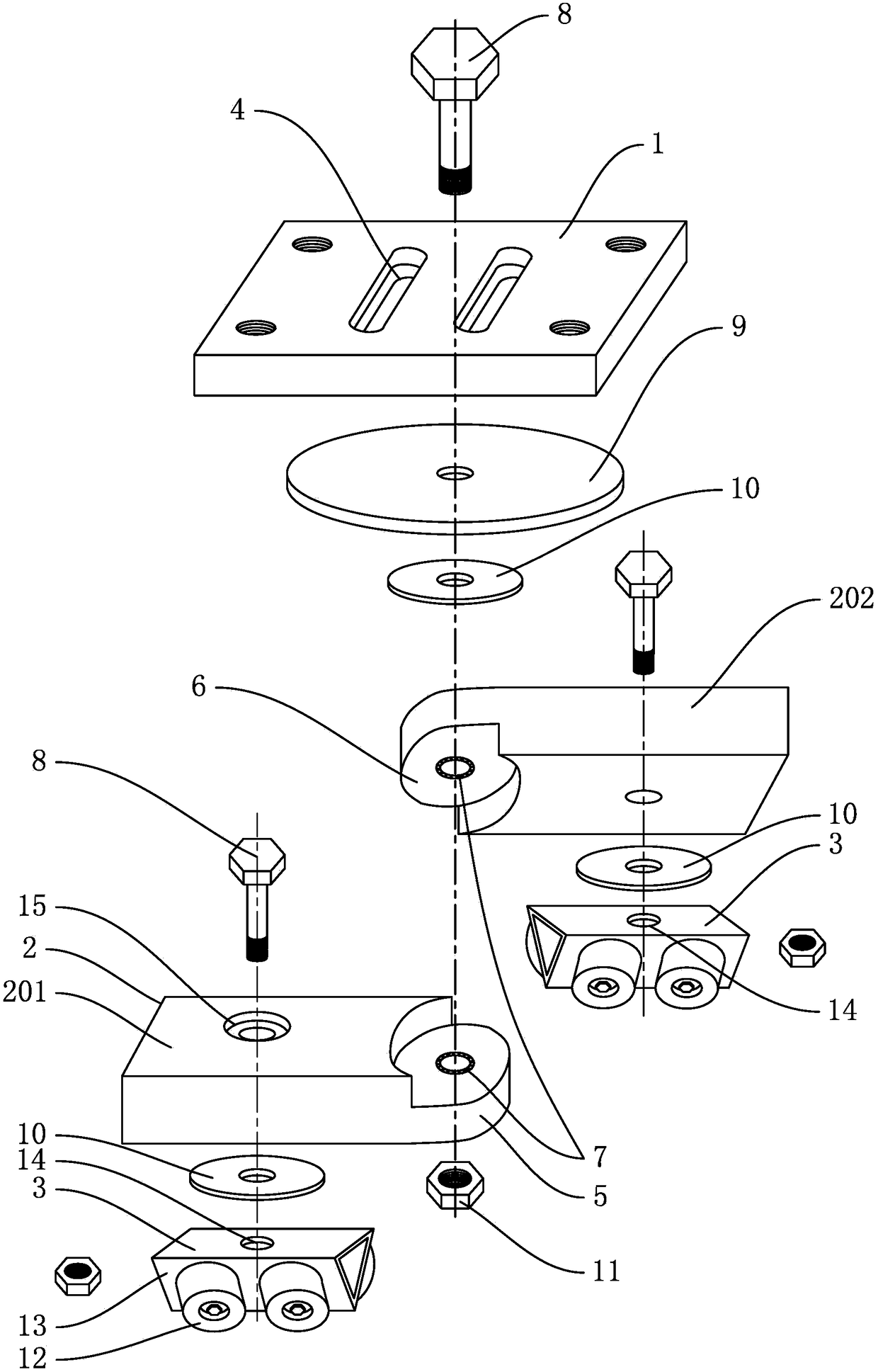 Novel load-bearing wheeled slide plate for camera car