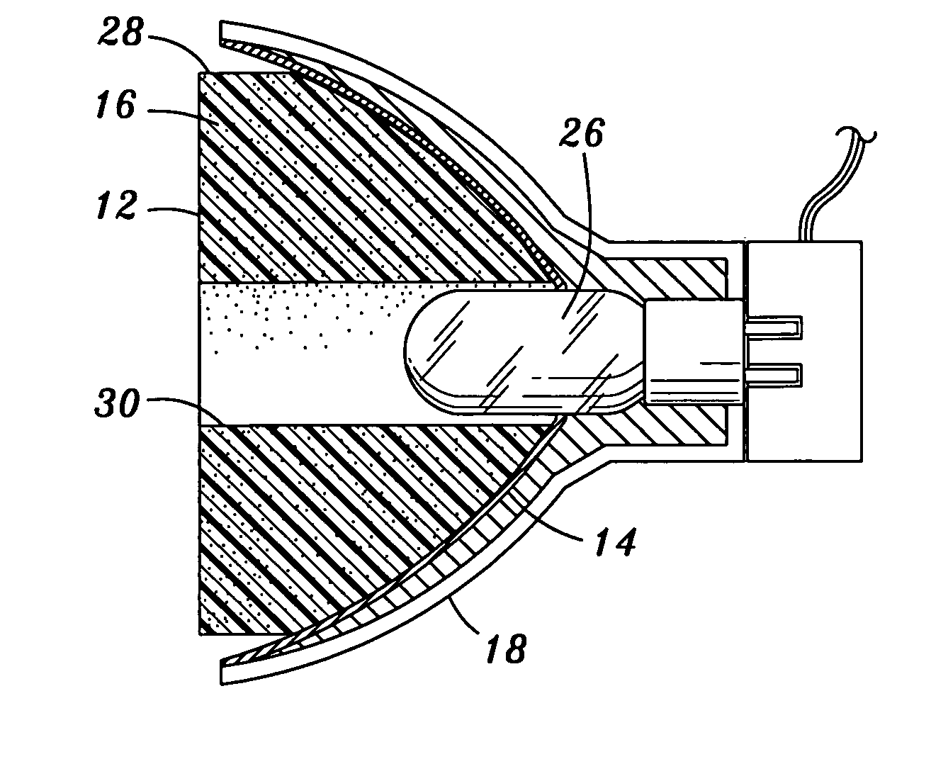 Parabolic reflector protective insert