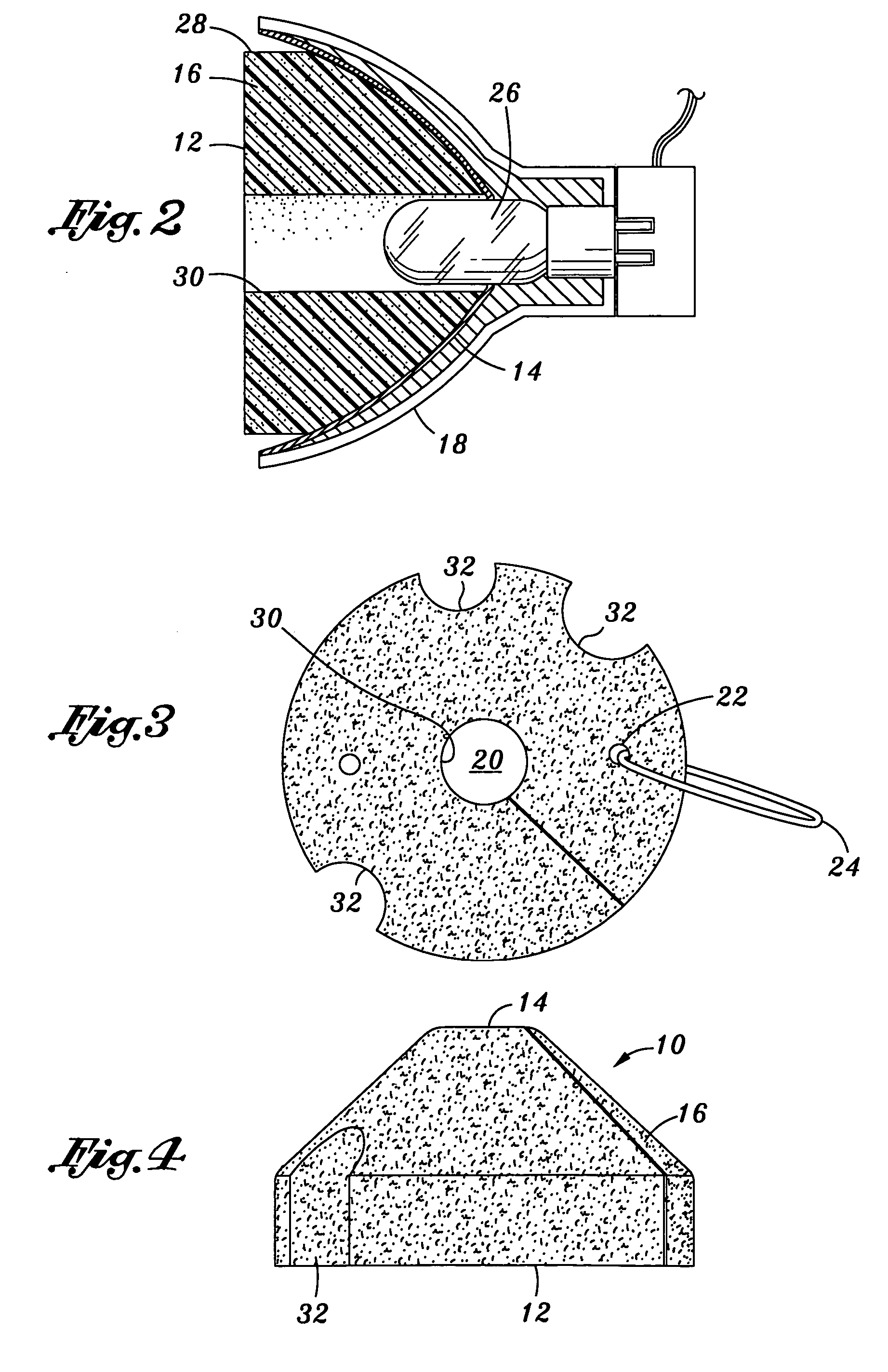 Parabolic reflector protective insert