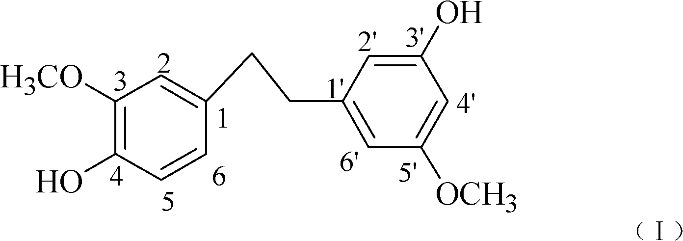 Application of 3',4-dyhydroxyl-3,5'-dimethoxybibenzyl in preparing medicaments for treating cataract