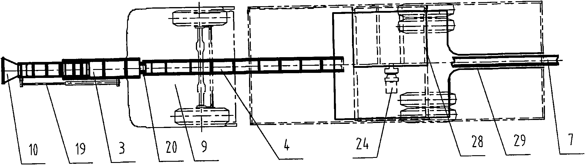 Fire service equipment vehicle with fire-hose laying and picking device