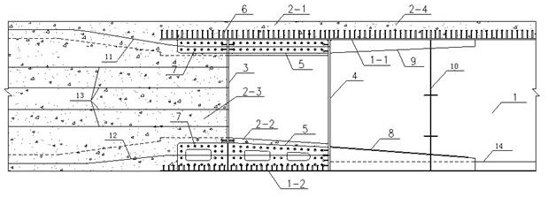 Steel-concrete combined section structure of large-span hybrid combined beam of high-speed railway