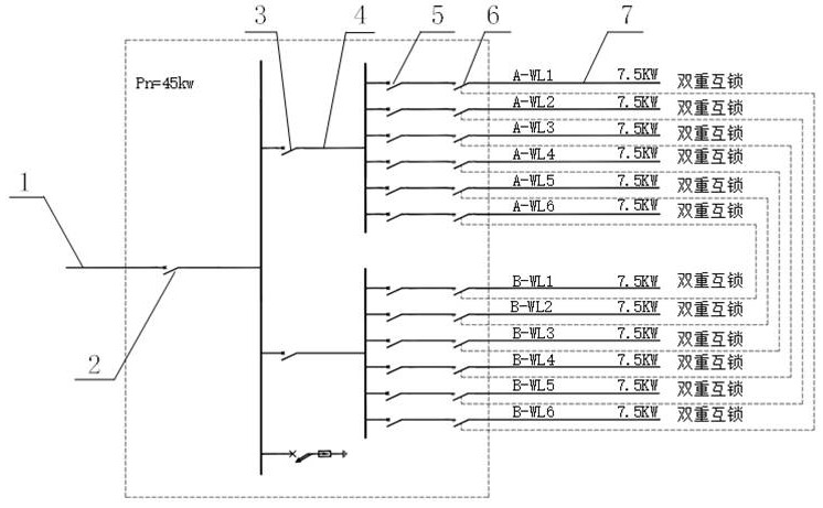 Power distribution interlocking system suitable for limited power supply capacity and power distribution method thereof