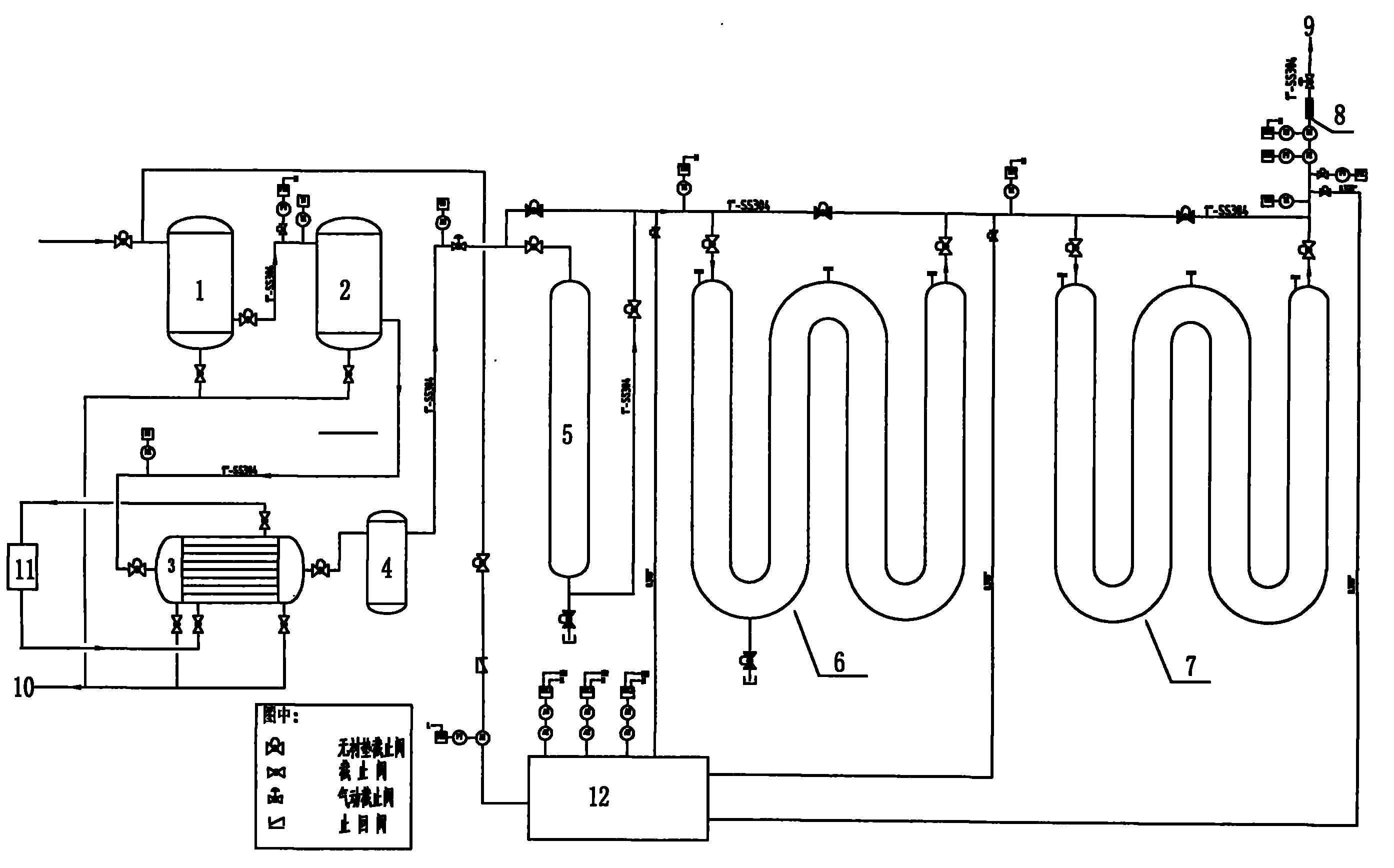 Pressure water reactor nuclear power plant high-radioactivity waste gas normal-temperature delay treatment complete equipment