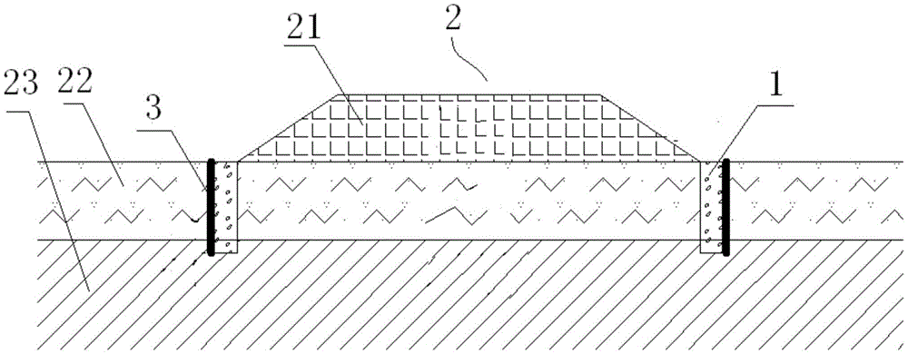 Processing structure of coastal soft foundation and construction method thereof