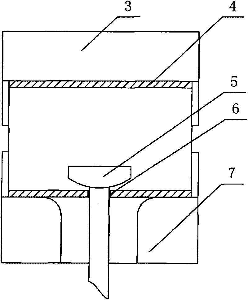 Hot pressing forming mould and hot pressing forming method of super long branch pipe three-way pipe fitting